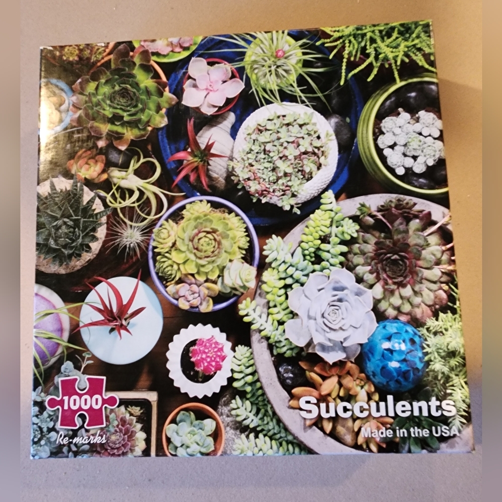 🧩 4/$20 Re-Marks "Succulents" 1000 Piece Jigsaw Puzzle